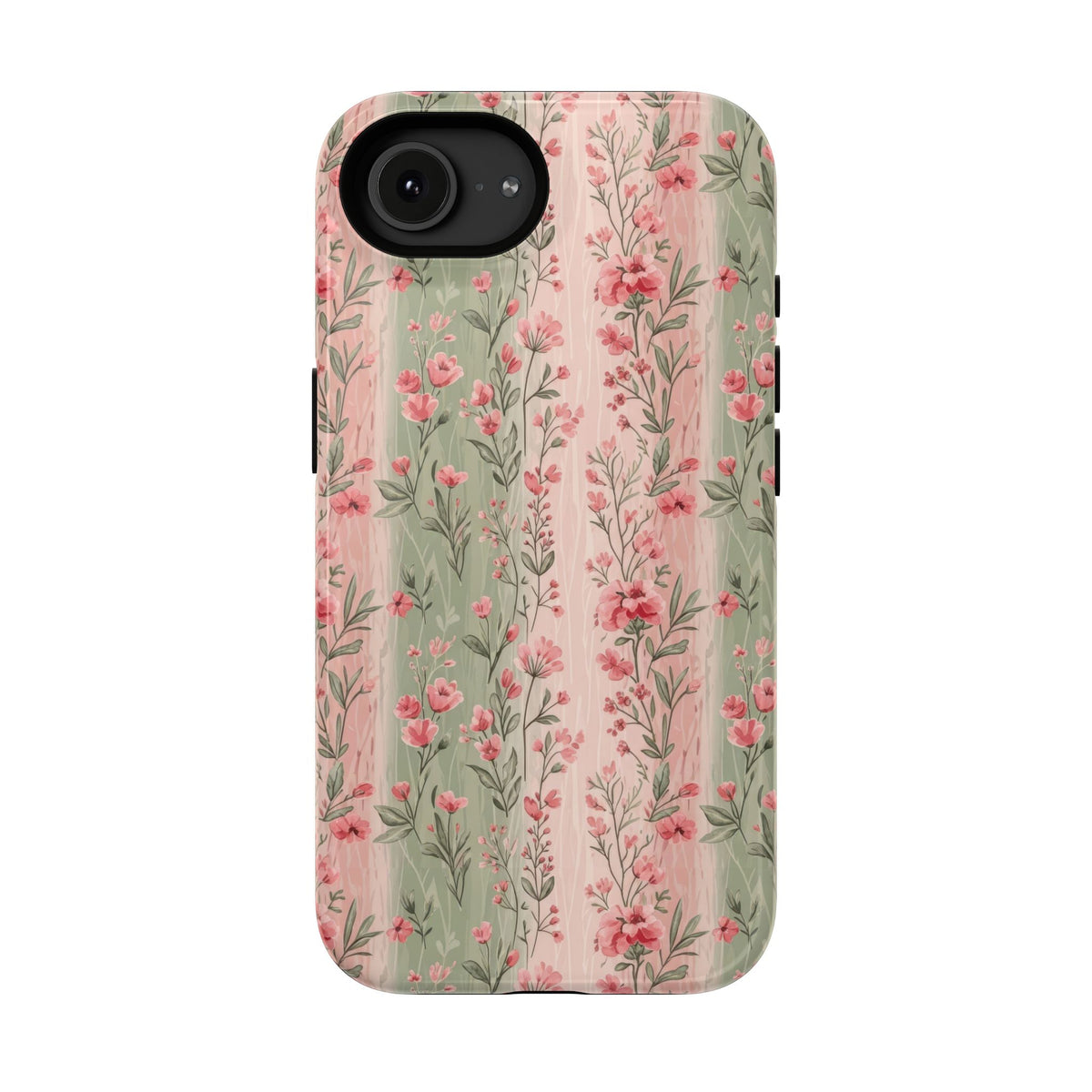 Rose Garden Stripe protective phone case for iPhone 16e, matte finish