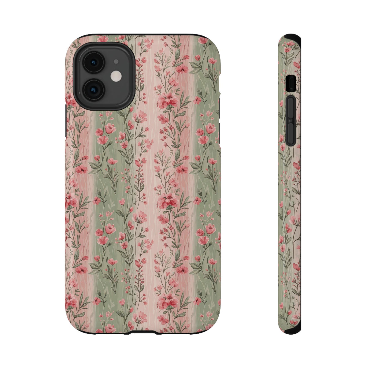 Rose Garden Stripe protective phone case for iPhone 11, glossy finish
