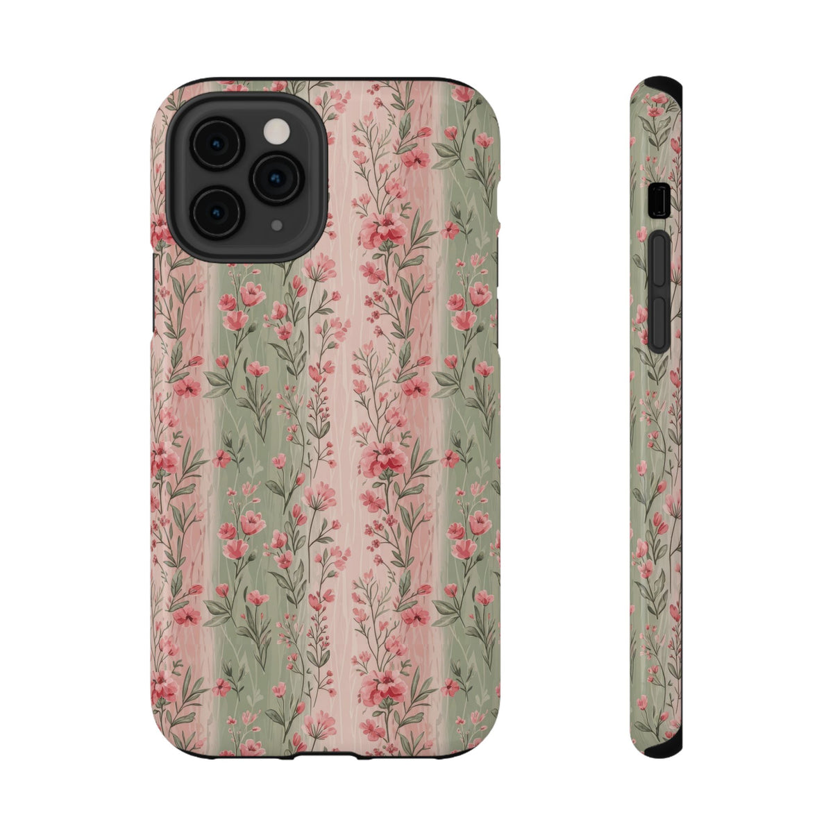 Rose Garden Stripe protective phone case for iPhone 11 Pro, glossy finish