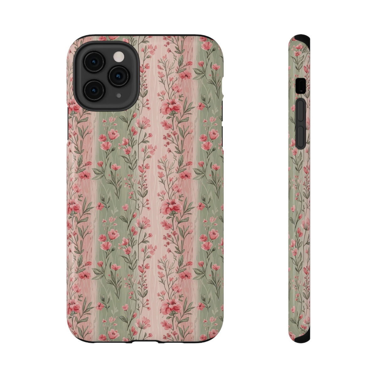 Rose Garden Stripe protective phone case for iPhone 11 Pro Max, glossy finish