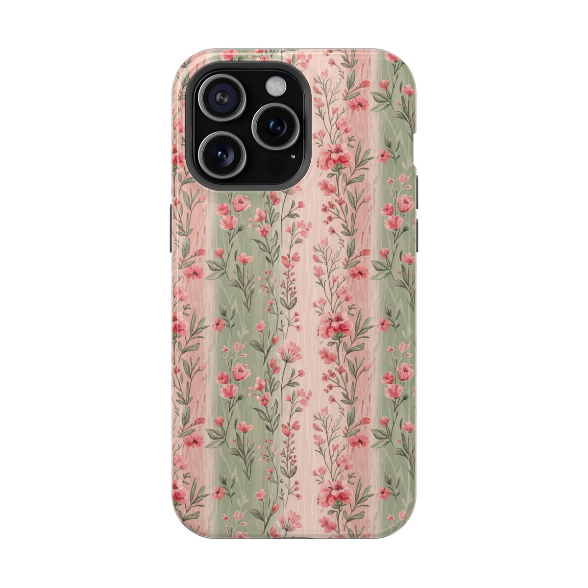 Rose Garden Stripe MagSafe case for iPhone 15 Pro Max, glossy finish