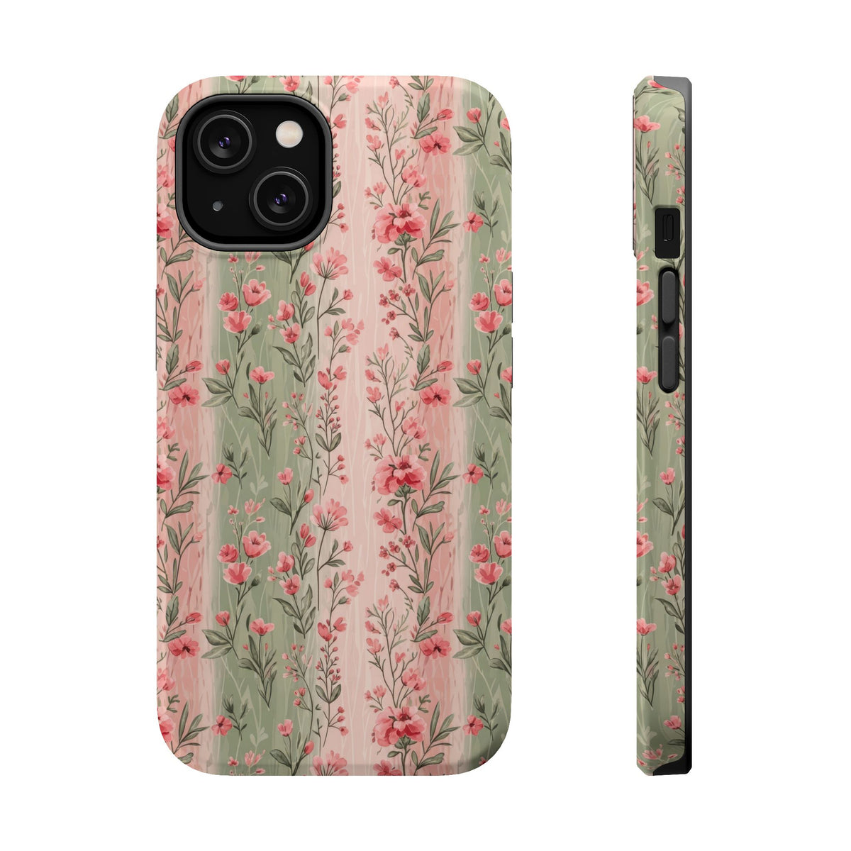 Rose Garden Stripe MagSafe case for iPhone 14, glossy finish