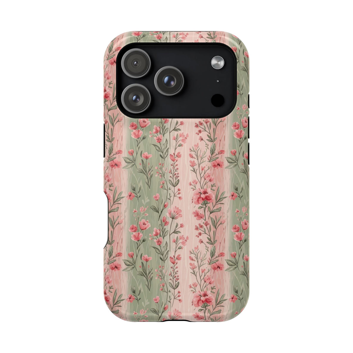 Rose Garden Stripe MagSafe case for iPhone 17 Pro, glossy finish
