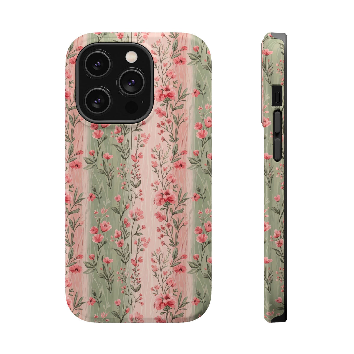 Rose Garden Stripe MagSafe case for iPhone 14 Pro, glossy finish