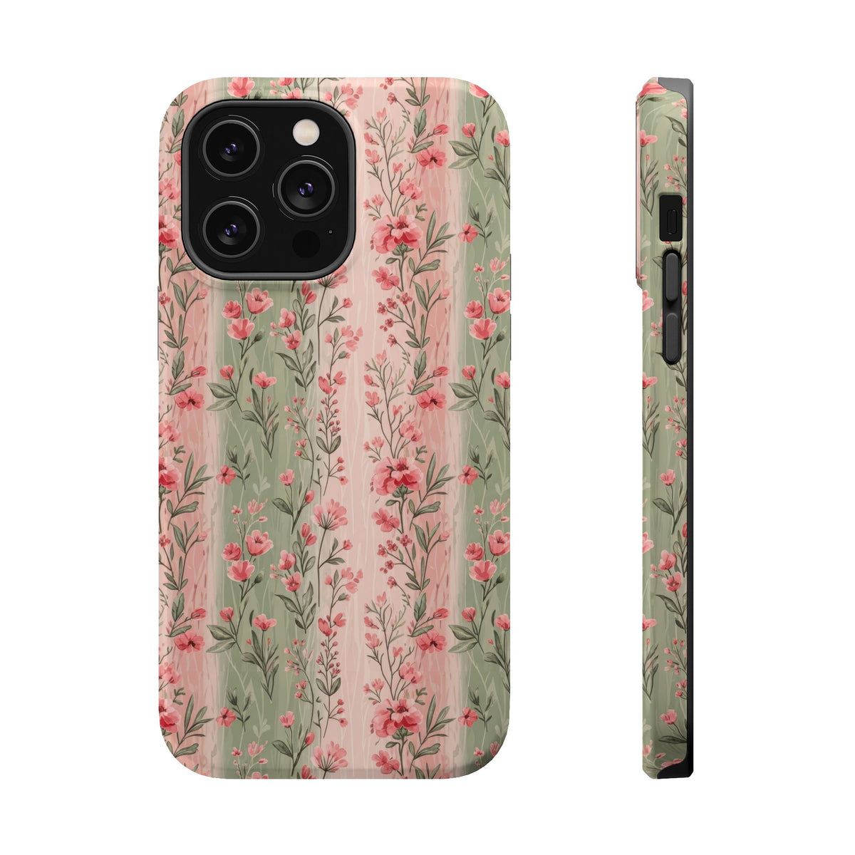 Rose Garden Stripe MagSafe case for iPhone 14 Pro Max, glossy finish