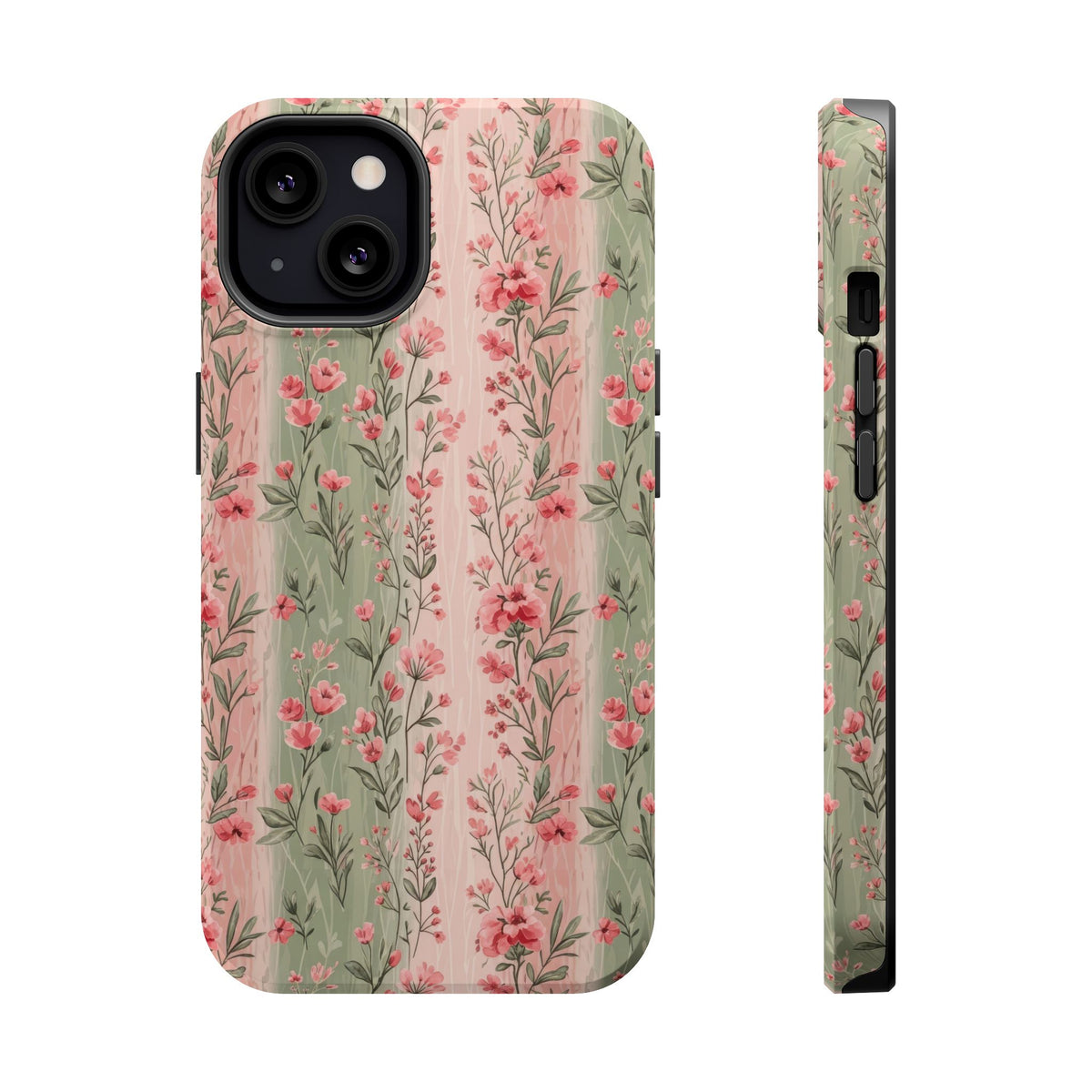 Rose Garden Stripe MagSafe case for iPhone 13, glossy finish