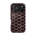 Rose Gold Scale protective phone case for iPhone 18 Pro, glossy finish