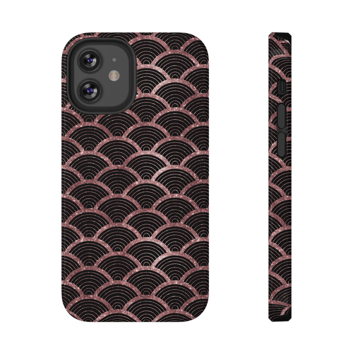 Rose Gold Scale protective phone case for iPhone 12 Mini, glossy finish