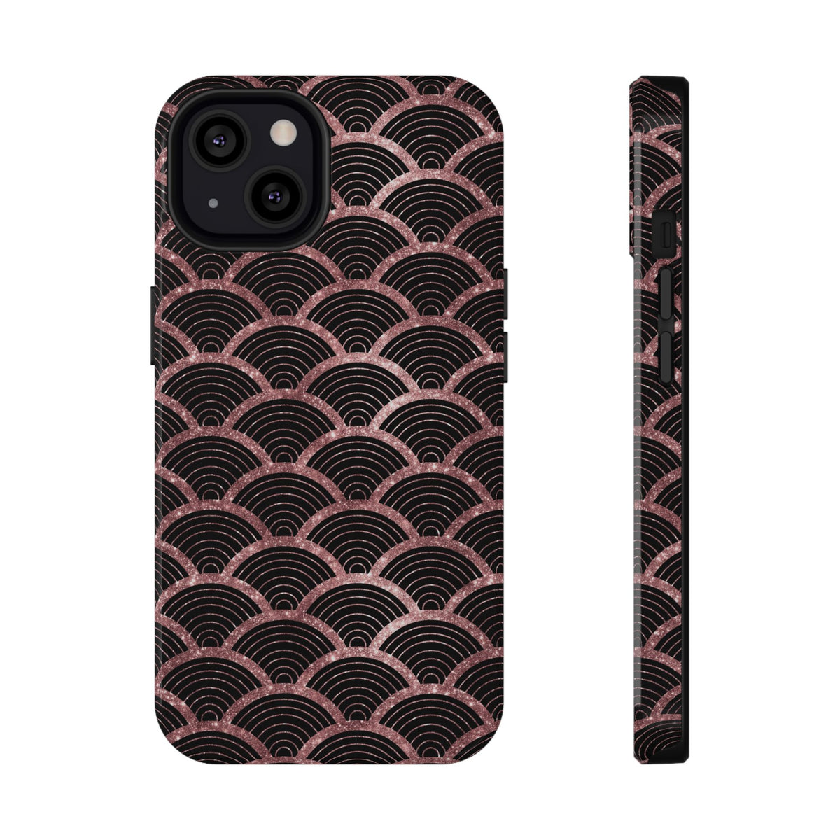 Rose Gold Scale protective phone case for iPhone 13, glossy finish