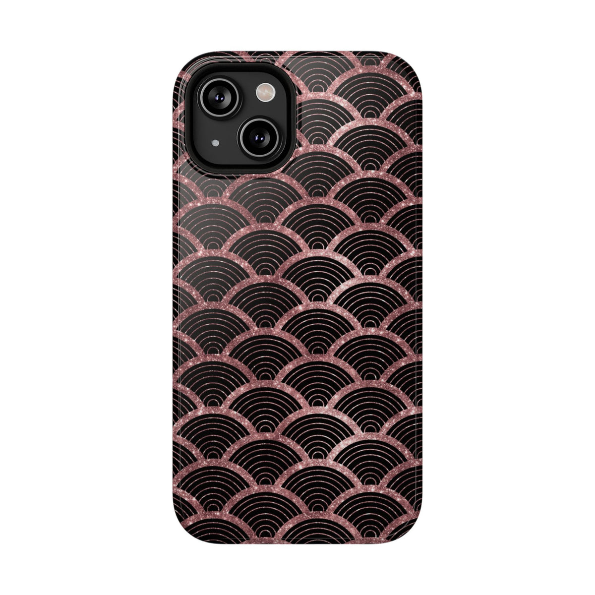 Rose Gold Scale protective phone case for iPhone 14, glossy finish
