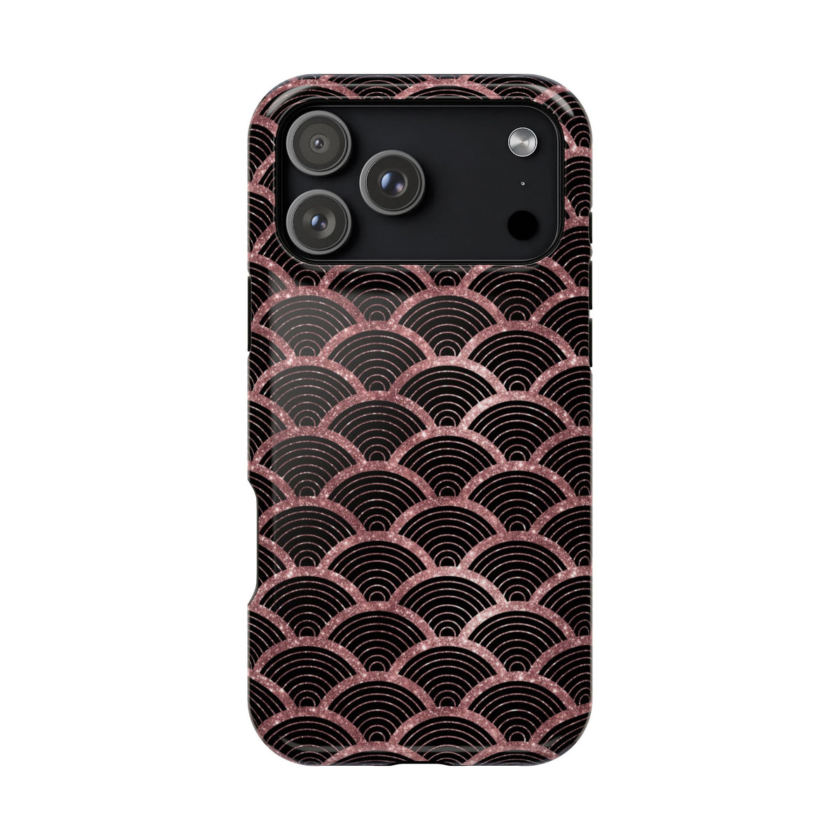 Rose Gold Scale protective phone case for iPhone 18 Pro Max, glossy finish