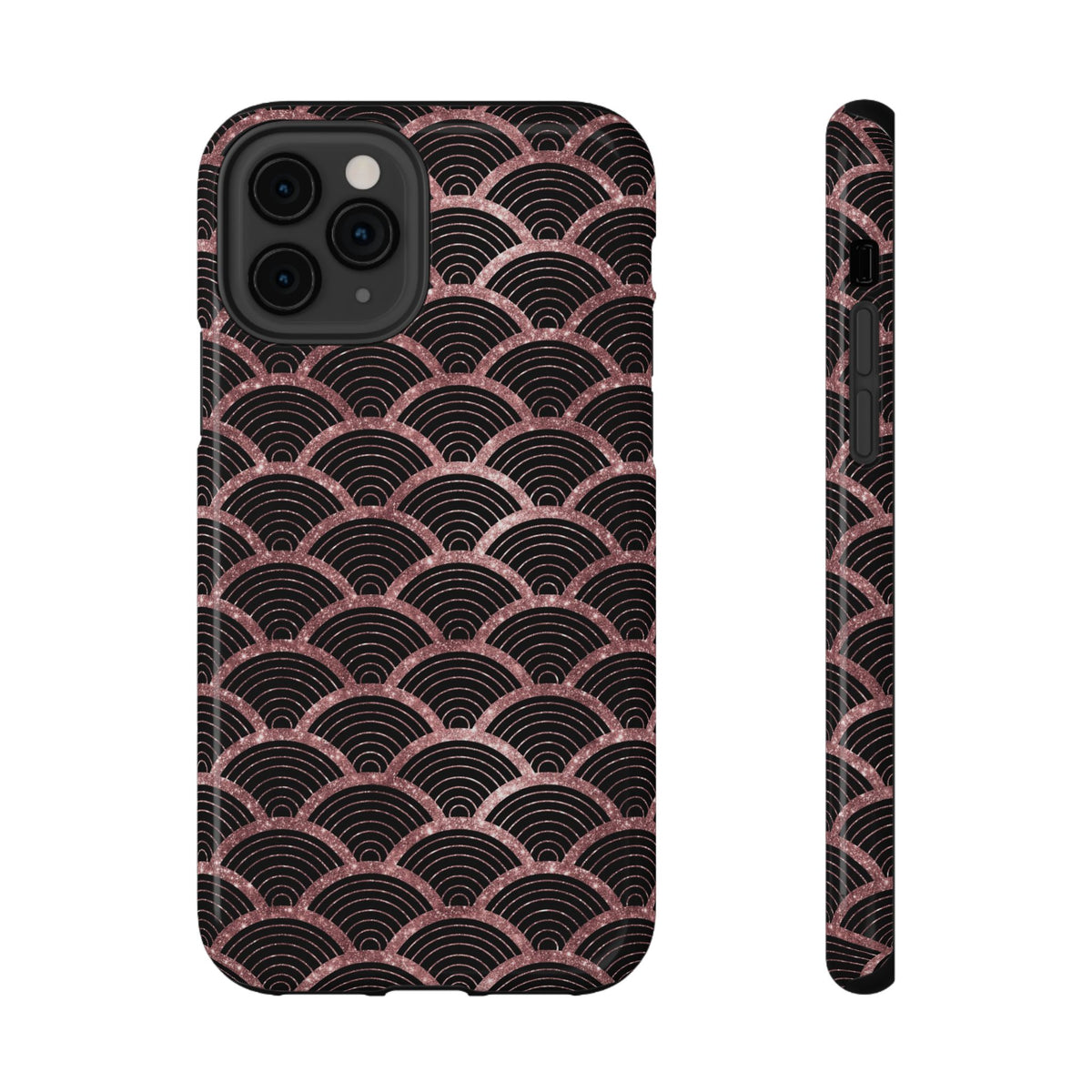 Rose Gold Scale protective phone case for iPhone 11 Pro, glossy finish