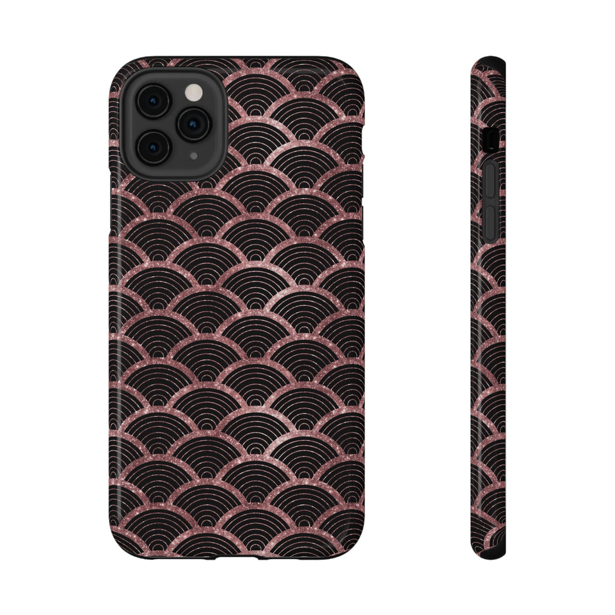 Rose Gold Scale protective phone case for iPhone 11 Pro Max, glossy finish