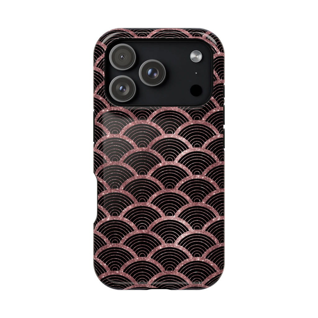 Rose Gold Scale MagSafe case for iPhone 18 Pro, glossy finish