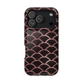 Rose Gold Scale MagSafe case for iPhone 18 Pro, glossy finish