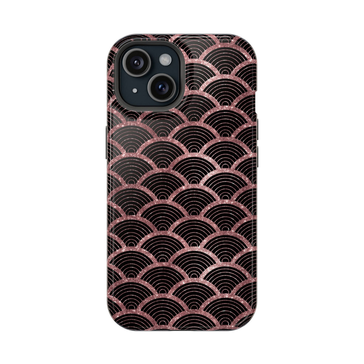 Rose Gold Scale MagSafe case for iPhone 15, glossy finish