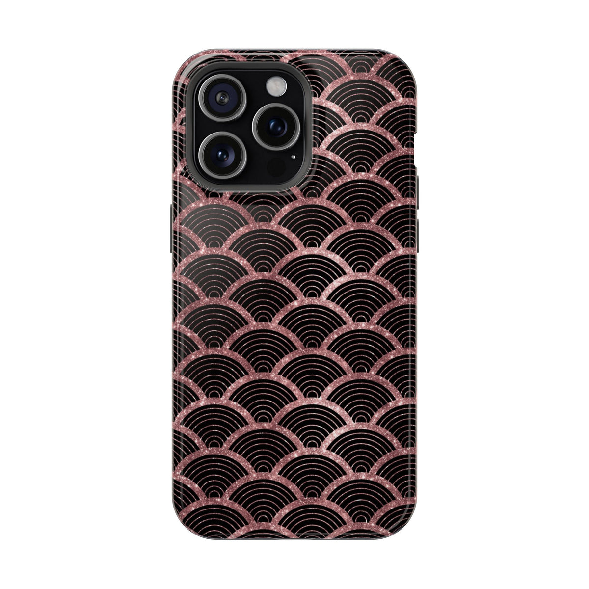 Rose Gold Scale MagSafe case for iPhone 15 Pro Max, glossy finish