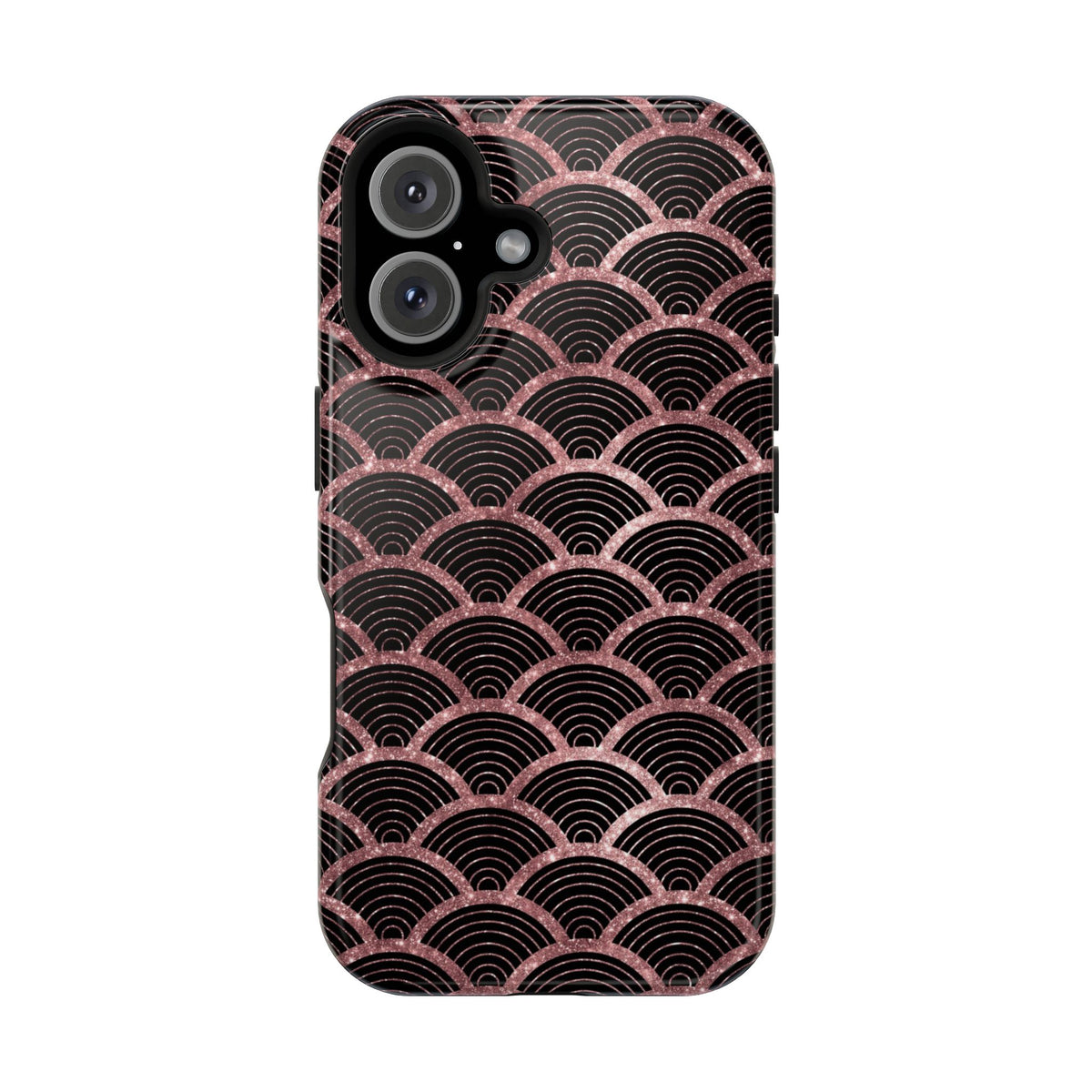Rose Gold Scale MagSafe case for iPhone 16, glossy finish