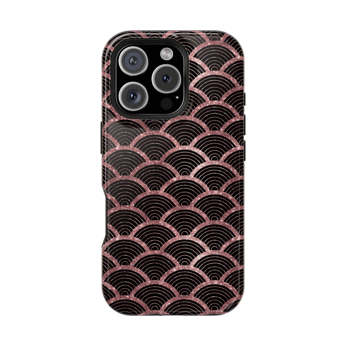 Rose Gold Scale MagSafe case for iPhone 16 Pro, glossy finish
