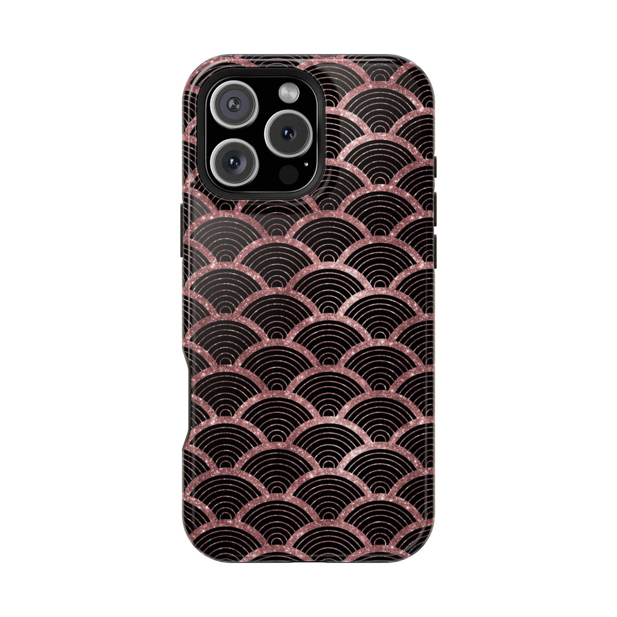 Rose Gold Scale MagSafe case for iPhone 16 Pro Max, glossy finish