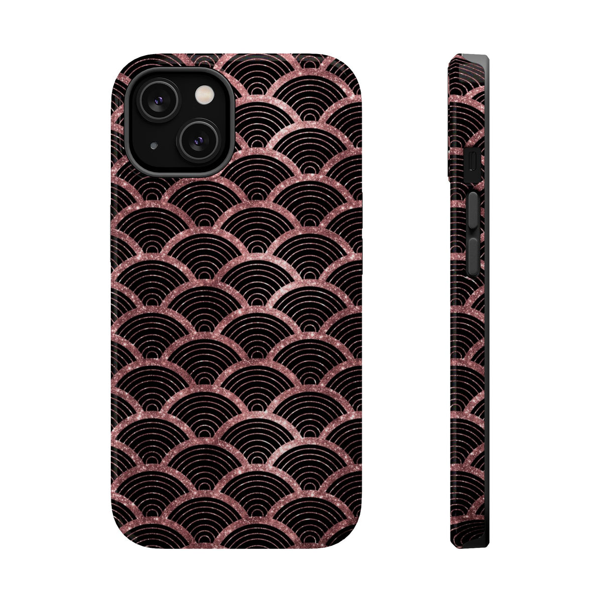 Rose Gold Scale MagSafe case for iPhone 14, glossy finish