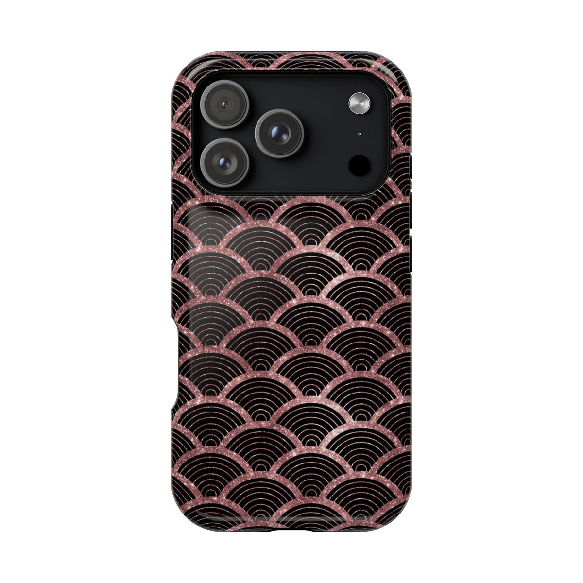 Rose Gold Scale MagSafe case for iPhone 17 Pro, glossy finish