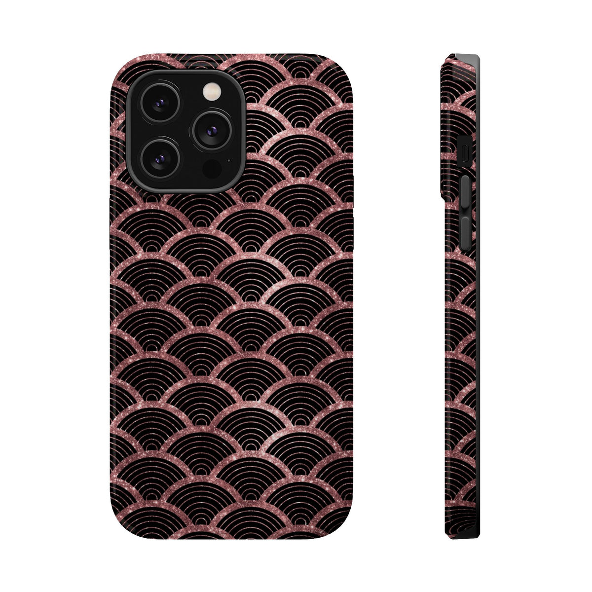 Rose Gold Scale MagSafe case for iPhone 14 Pro Max, glossy finish