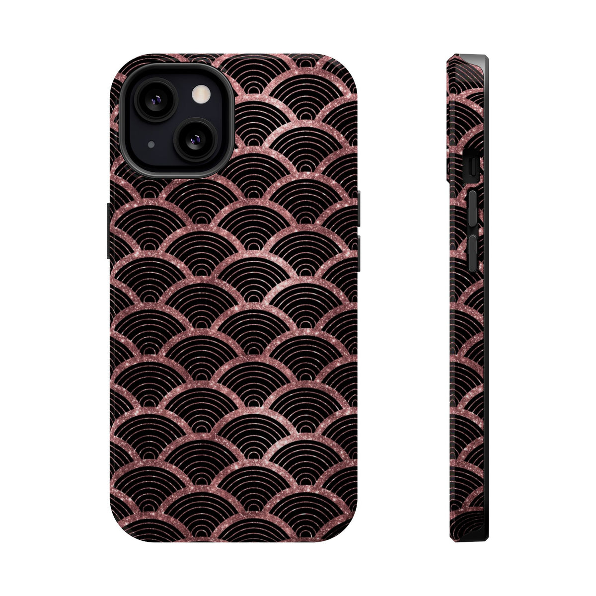 Rose Gold Scale MagSafe case for iPhone 13, glossy finish