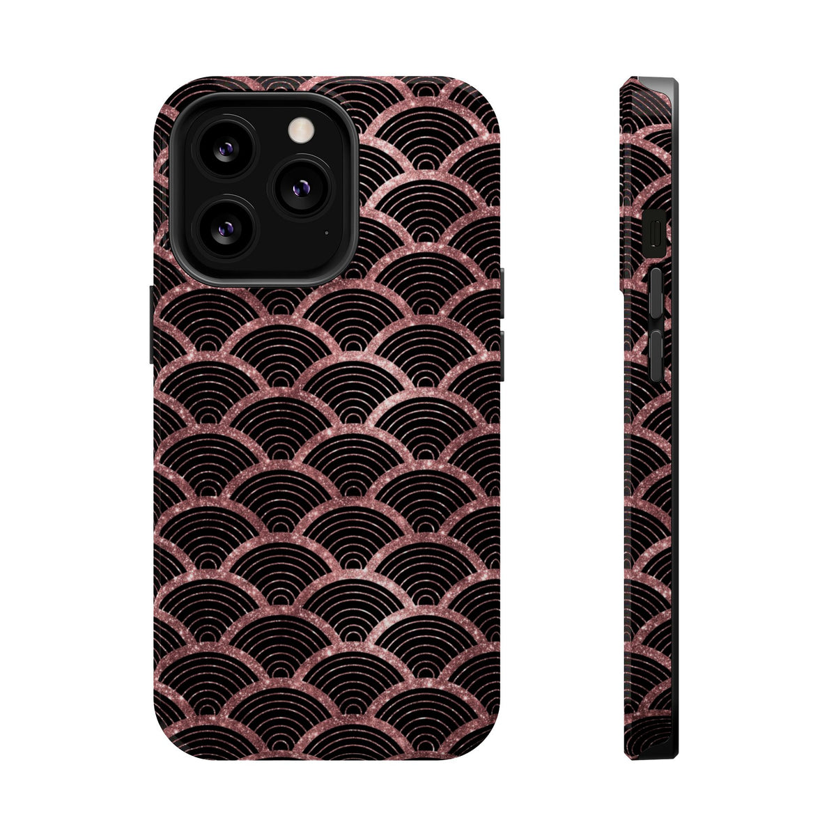 Rose Gold Scale MagSafe case for iPhone 13 Pro, glossy finish