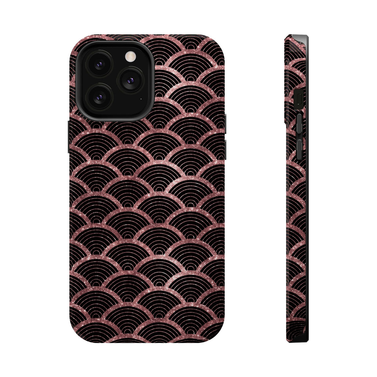 Rose Gold Scale MagSafe case for iPhone 13 Pro Max, glossy finish