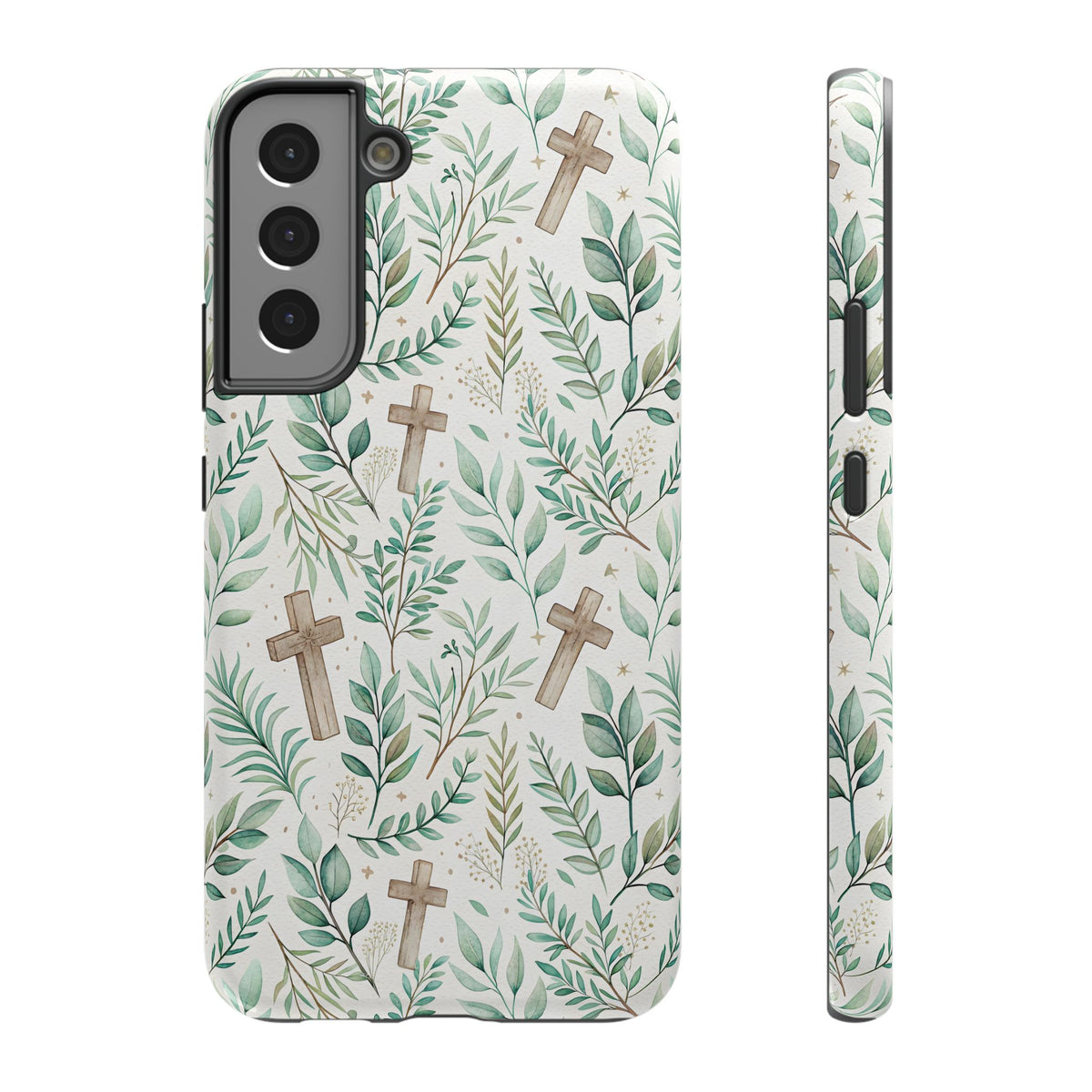 Sage Cross protective phone case for Samsung Galaxy S22 Plus, glossy finish