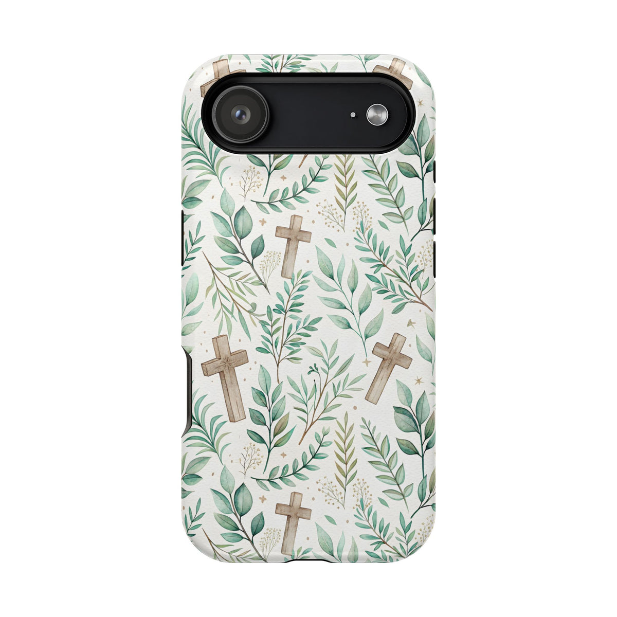 Sage Cross protective phone case for iPhone 17 Air, glossy finish