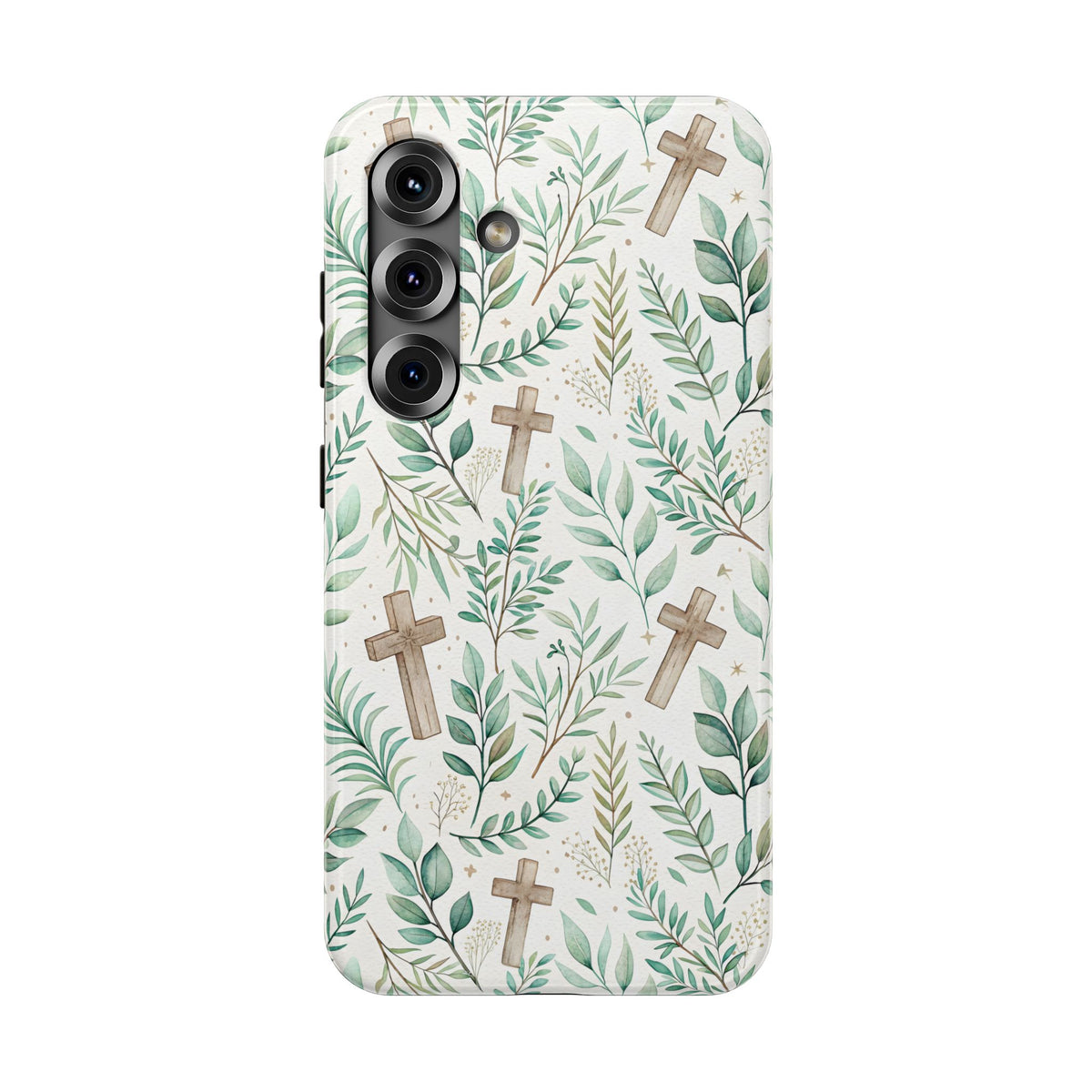 Sage Cross protective phone case for Samsung Galaxy S25, glossy finish