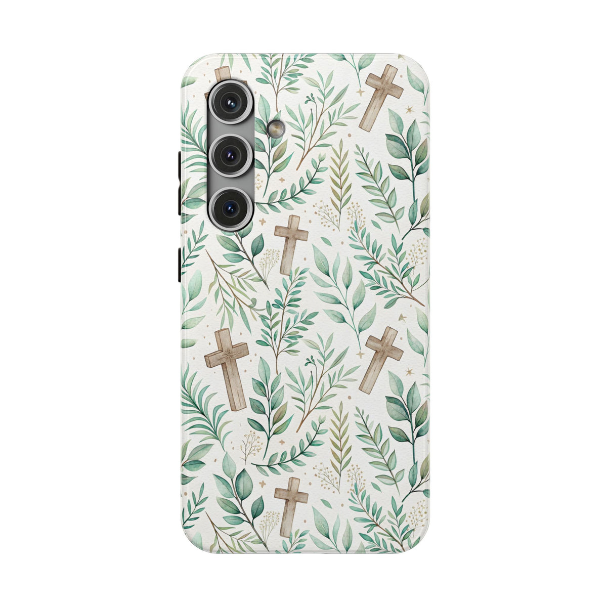Sage Cross protective phone case for Samsung Galaxy S24, glossy finish