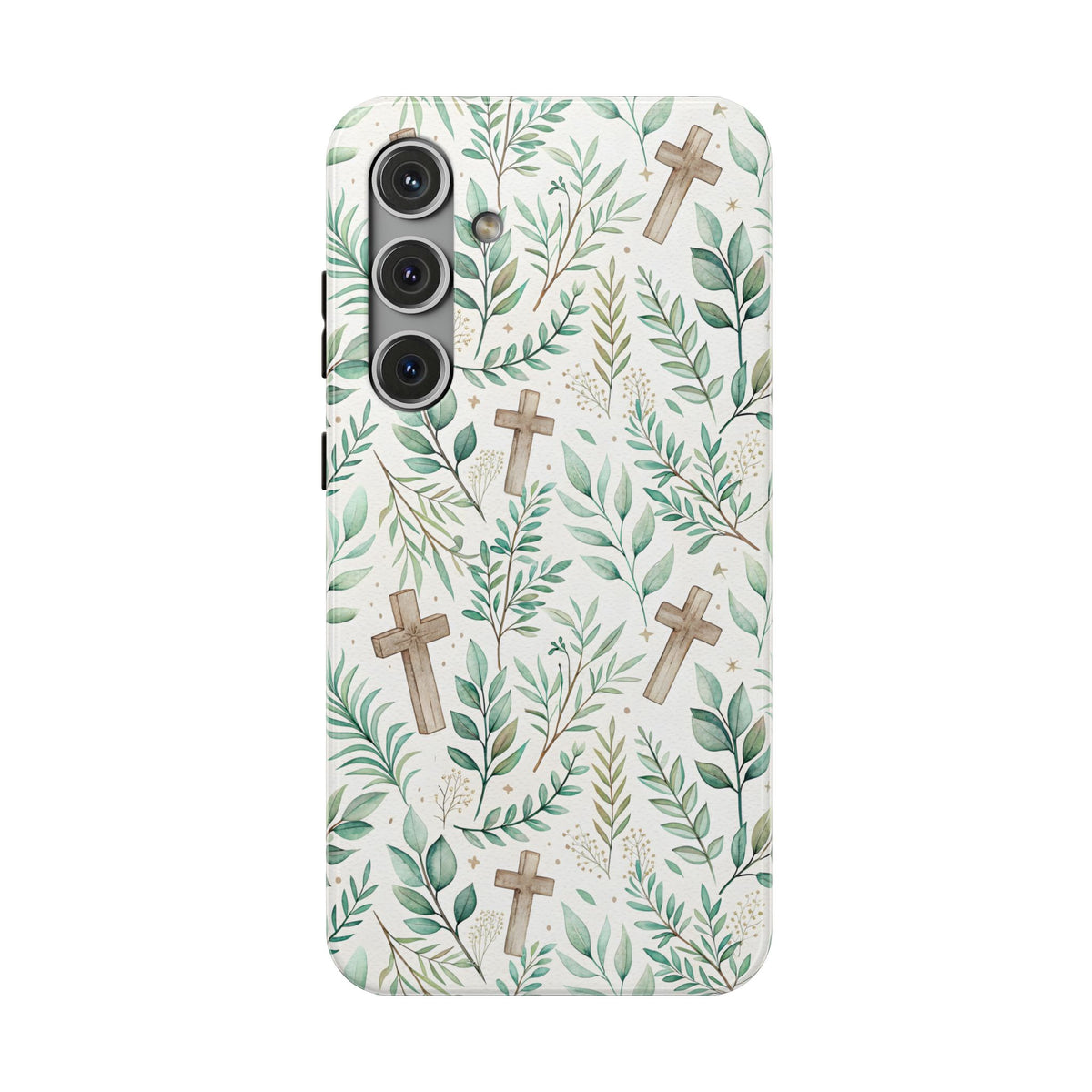 Sage Cross protective phone case for Samsung Galaxy S24 Plus, glossy finish