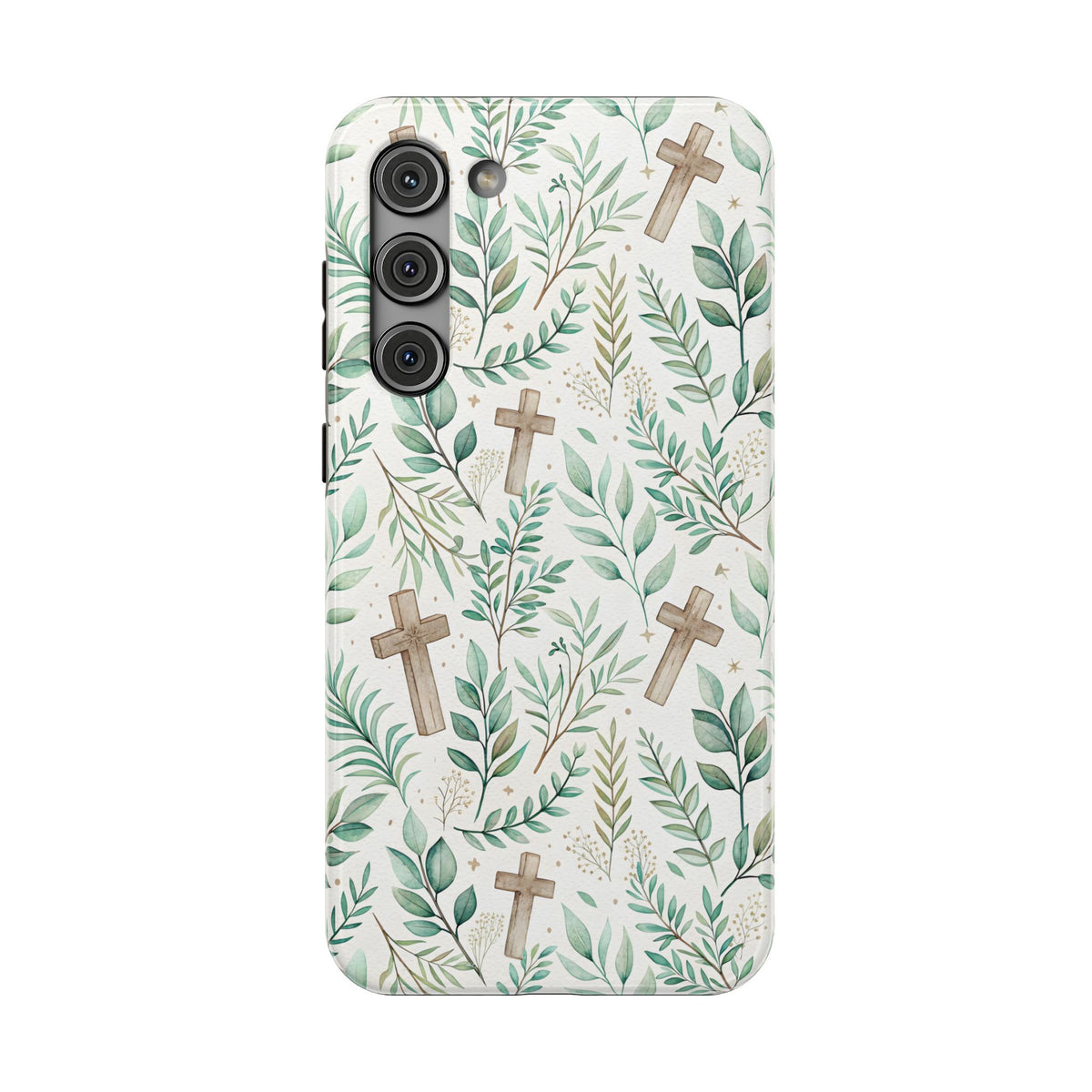 Sage Cross protective phone case for Samsung Galaxy S23 Plus, glossy finish