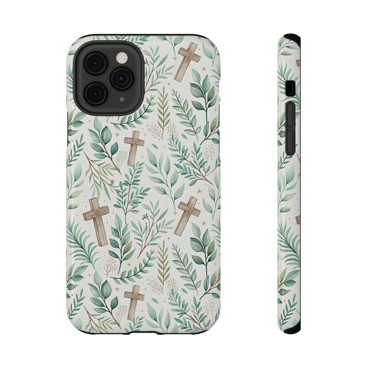 Sage Cross protective phone case for iPhone 11 Pro, glossy finish