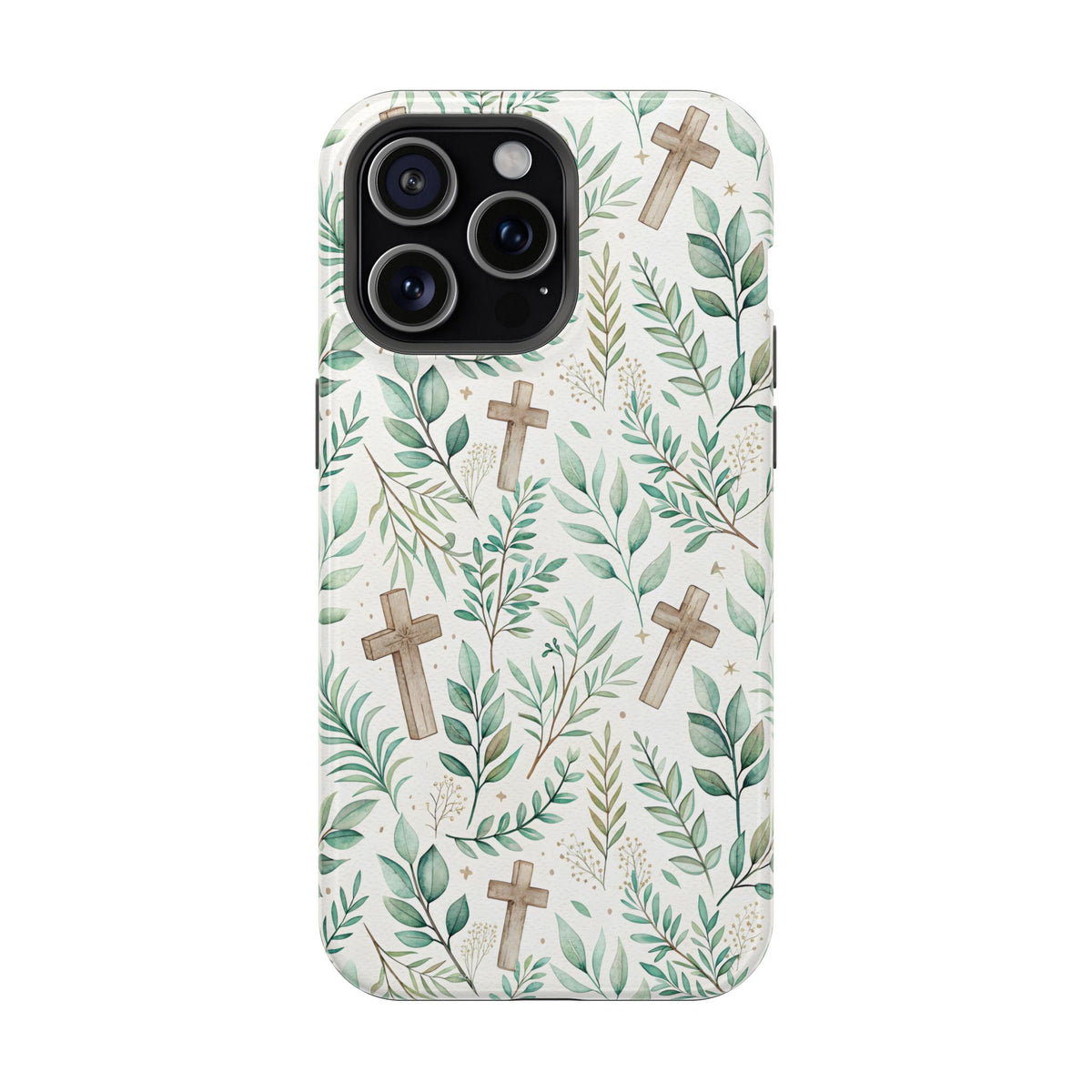 Sage Cross MagSafe case for iPhone 15 Pro Max, glossy finish
