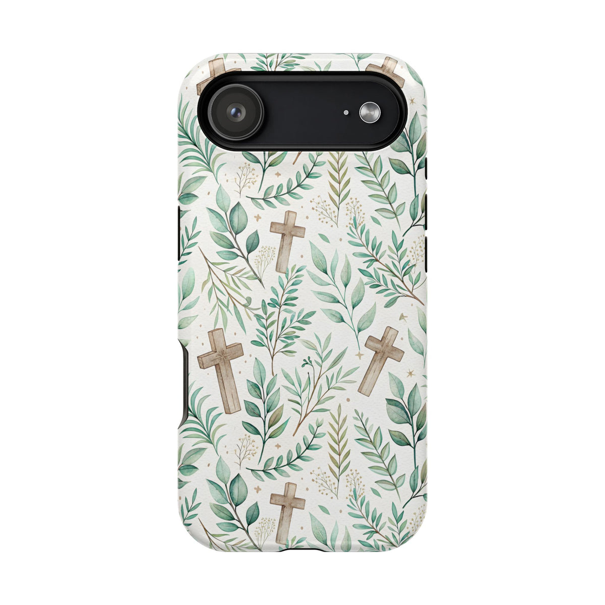 Sage Cross MagSafe case for iPhone 17 Air, glossy finish