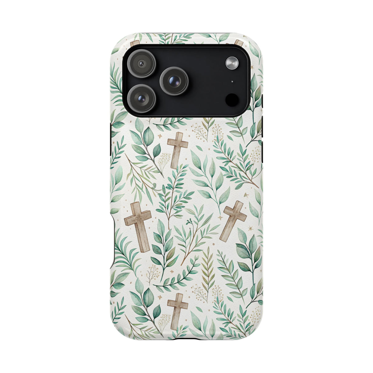 Sage Cross MagSafe case for iPhone 18 Pro Max, glossy finish