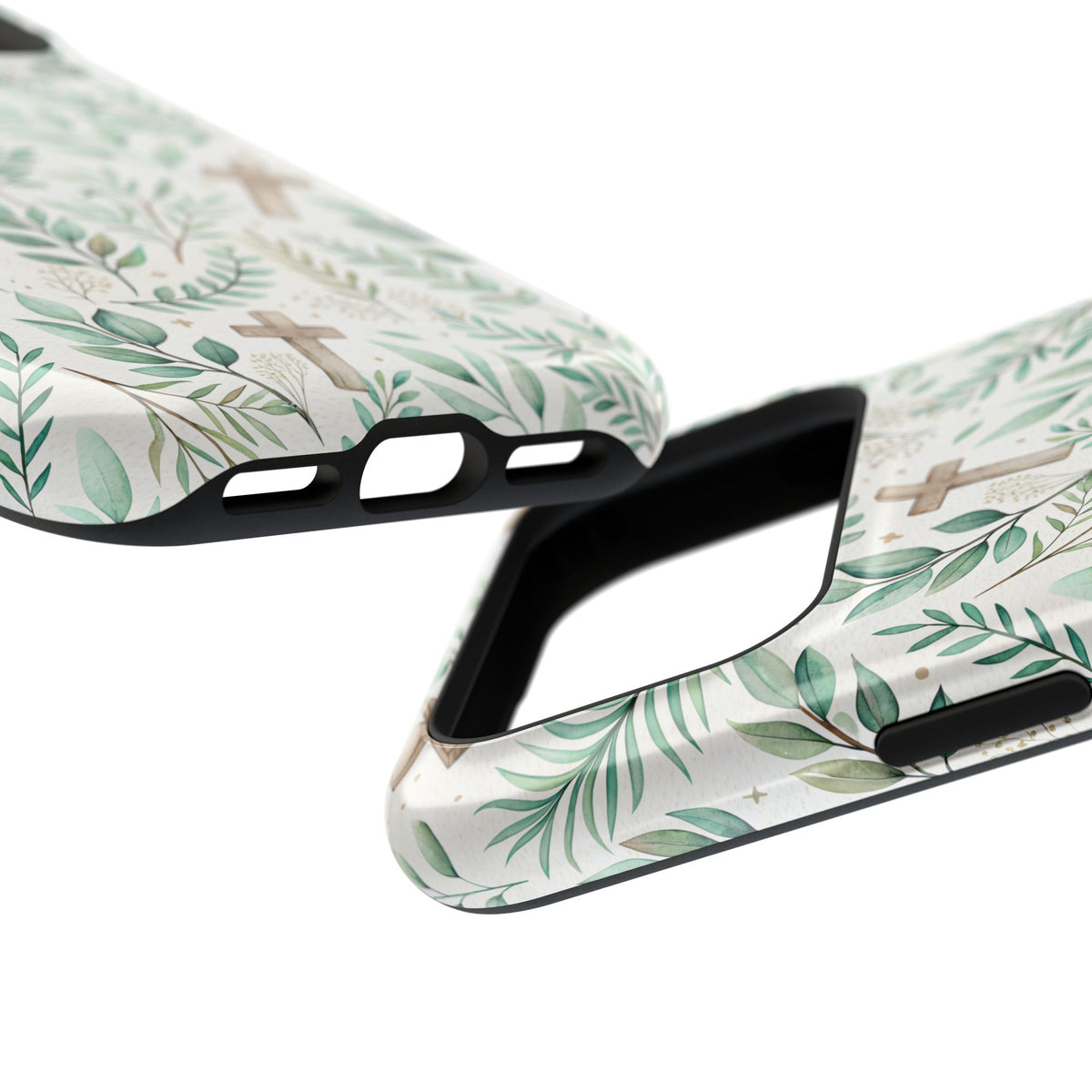 Sage Cross MagSafe case, close-up at an angle