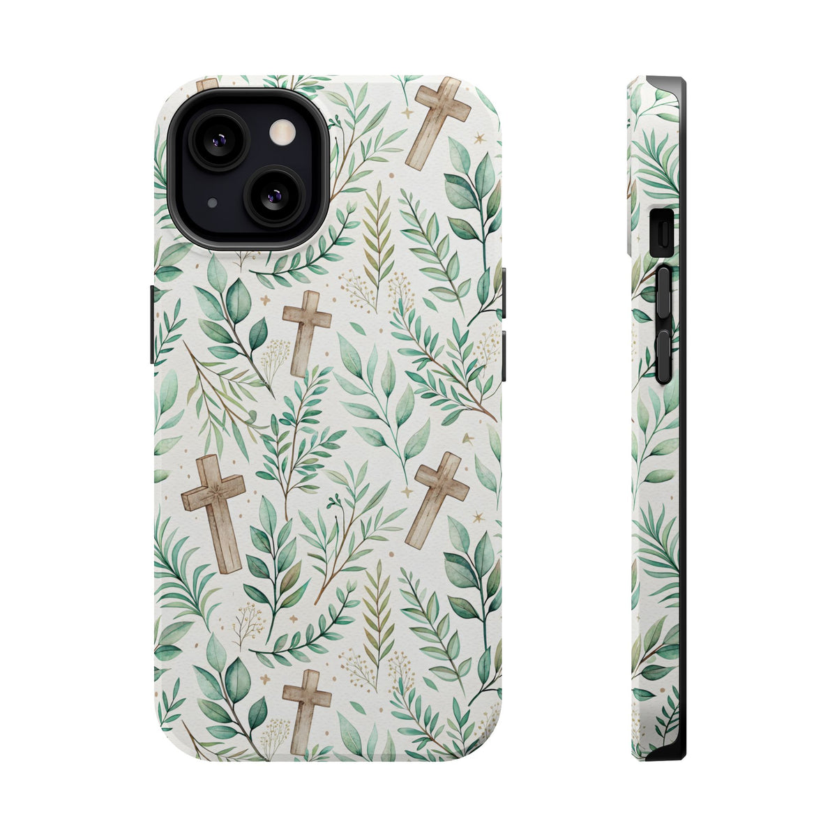 Sage Cross MagSafe case for iPhone 13, glossy finish