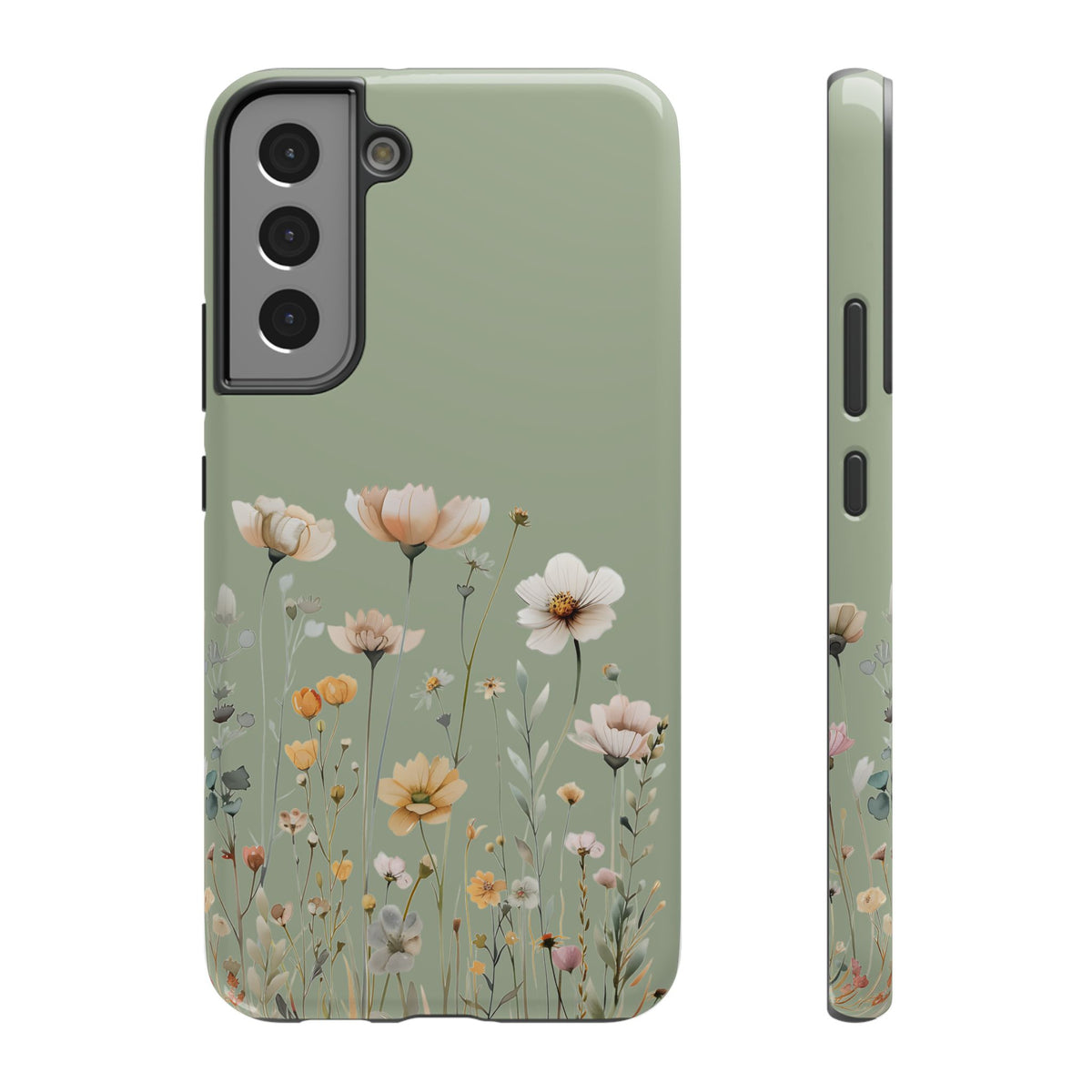 Sage Daisy protective phone case for Samsung Galaxy S22 Plus, glossy finish