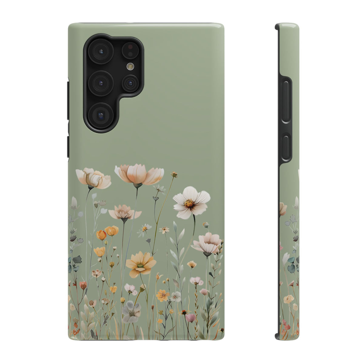Sage Daisy protective phone case for Samsung Galaxy S22 Ultra, glossy finish
