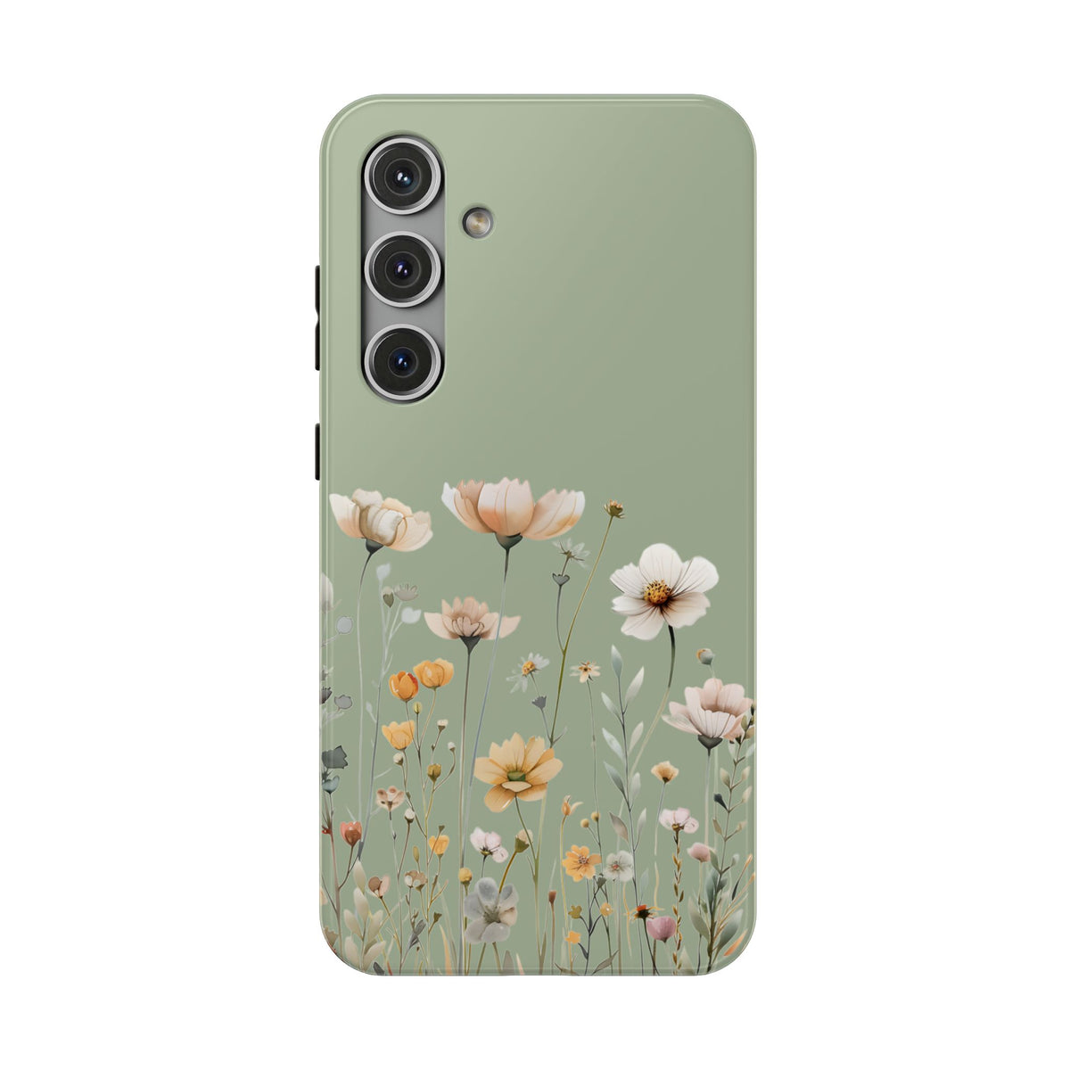 Sage Daisy protective phone case for Samsung Galaxy S24 Plus, glossy finish