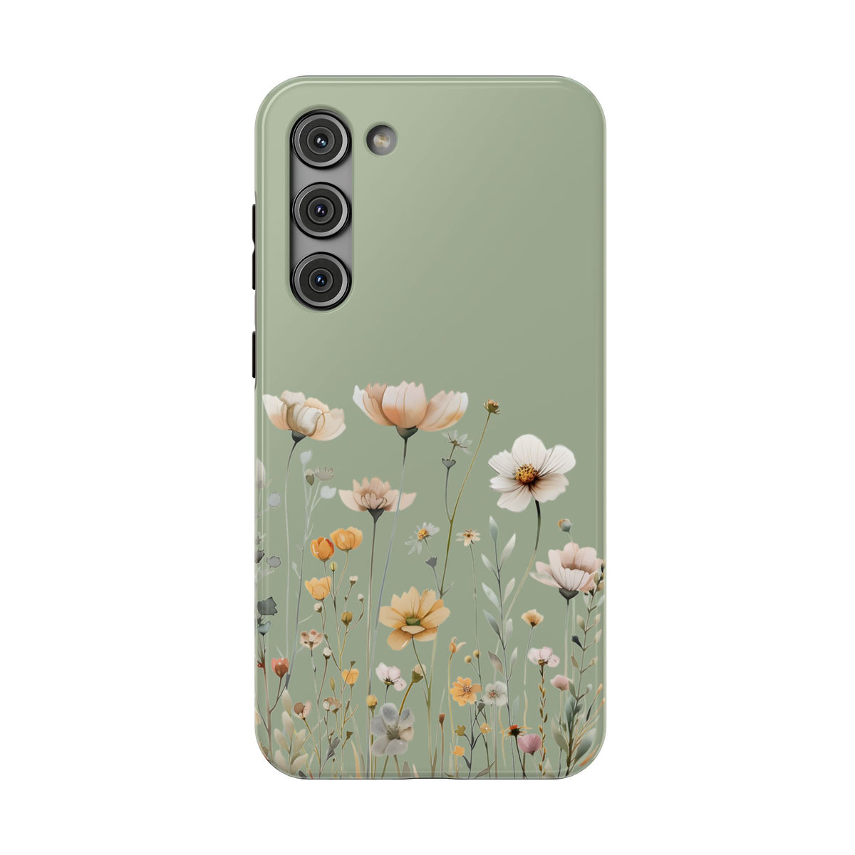 Sage Daisy protective phone case for Samsung Galaxy S23 Plus, glossy finish