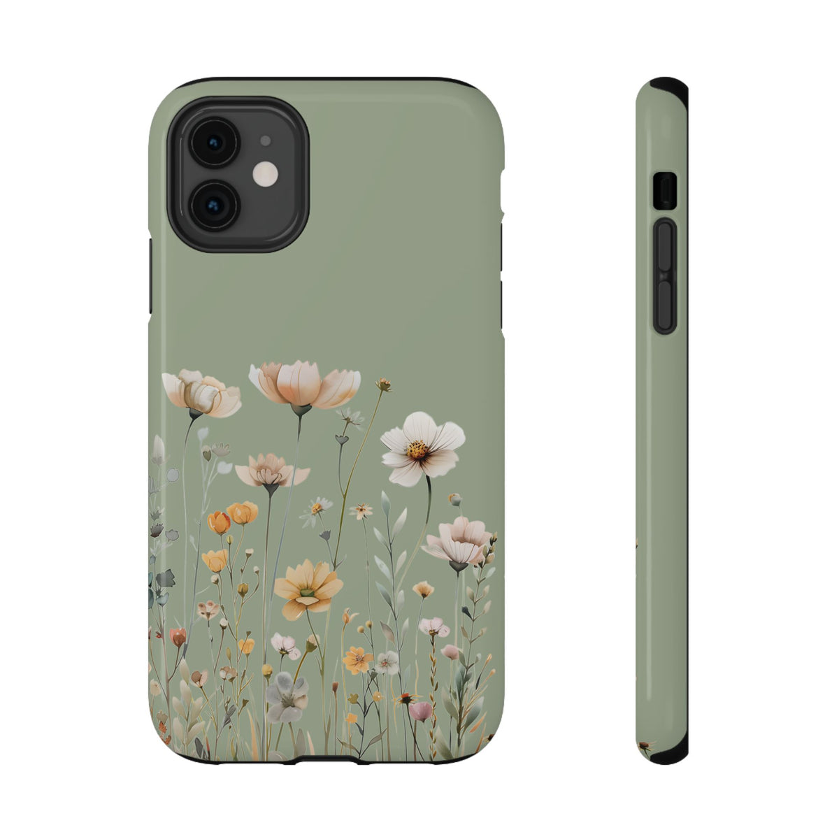 Sage Daisy protective phone case for iPhone 11, glossy finish