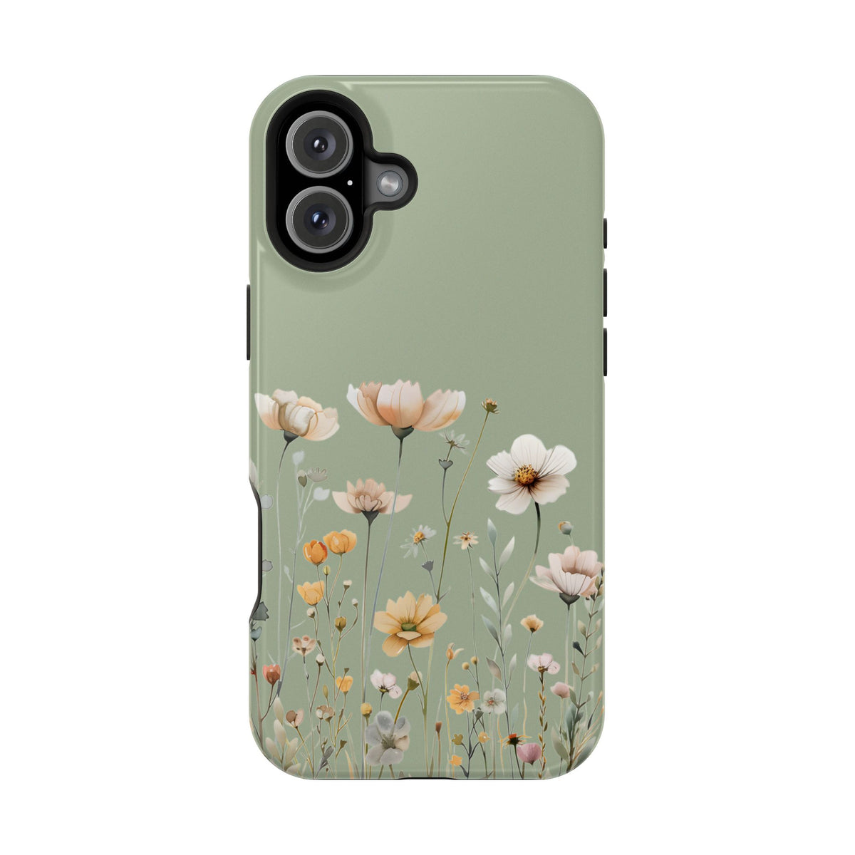 Sage Daisy MagSafe case for iPhone 16 Plus, glossy finish