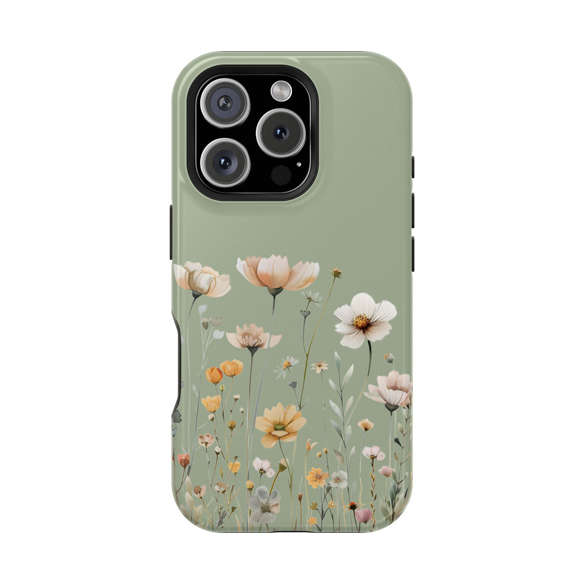 Sage Daisy MagSafe case for iPhone 16 Pro, glossy finish