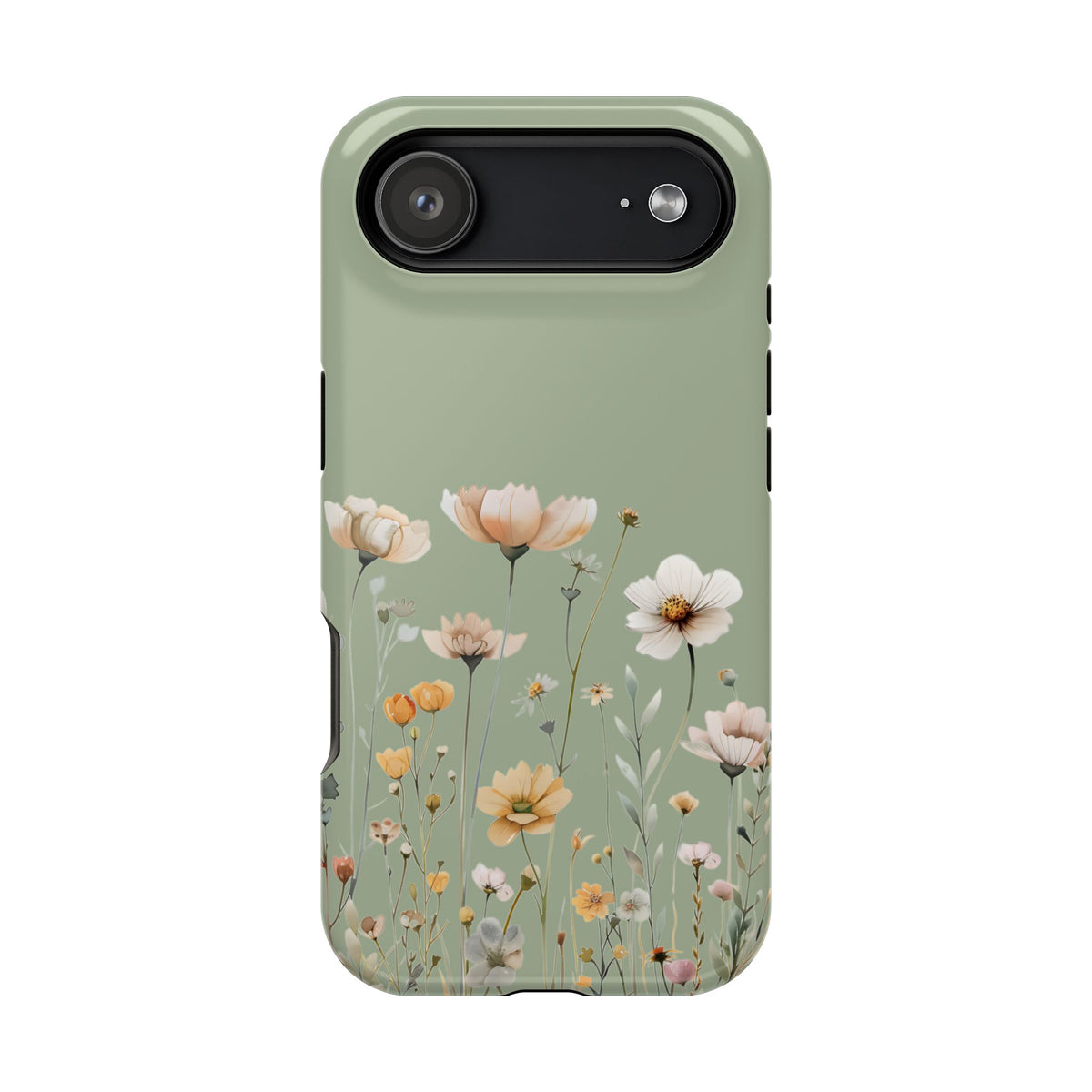 Sage Daisy MagSafe case for iPhone 17 Air, glossy finish